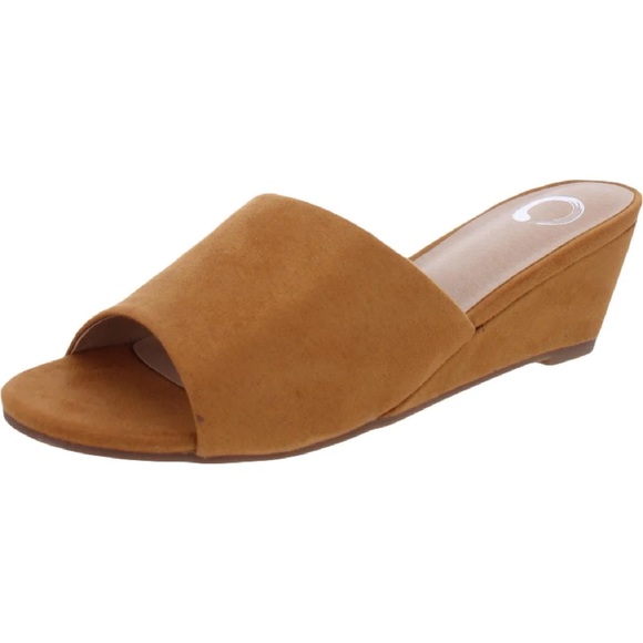 JOURNEE COLLECTION PAVAN TAN SLIDE SANDALS 9 - Picture 1 of 9